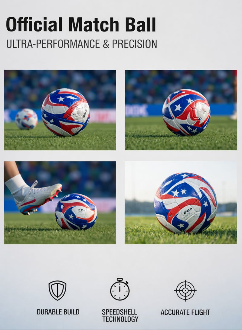 TNM Size 5 PU Leather Soccer Ball Designed for Durability and All Players - Image 2